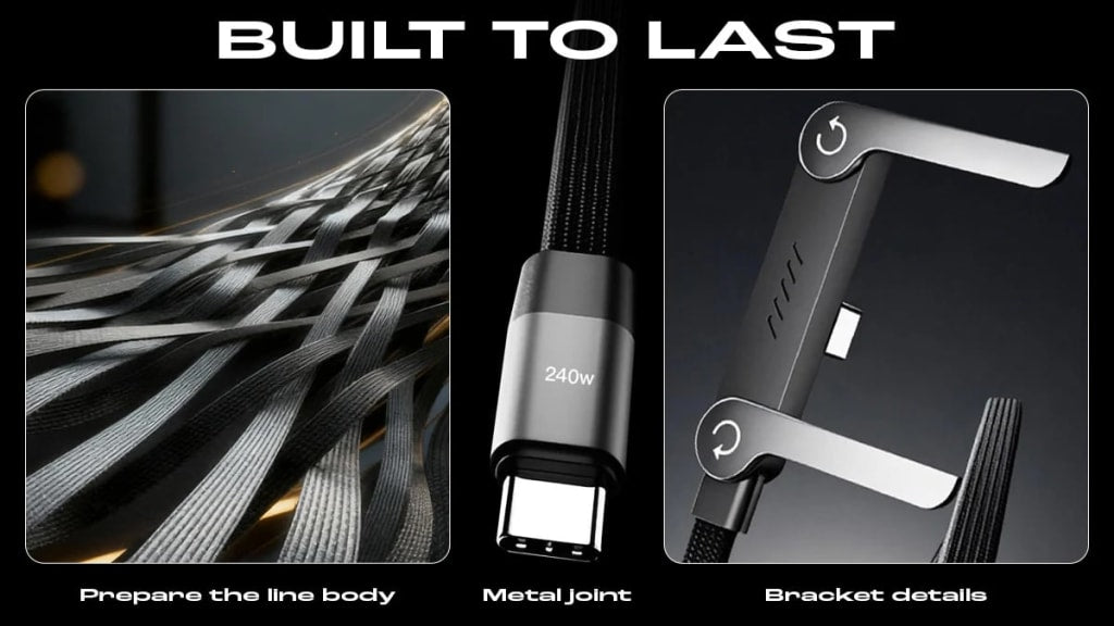 Voltx Stand 240W Super Fast Type-C Charging Cablee